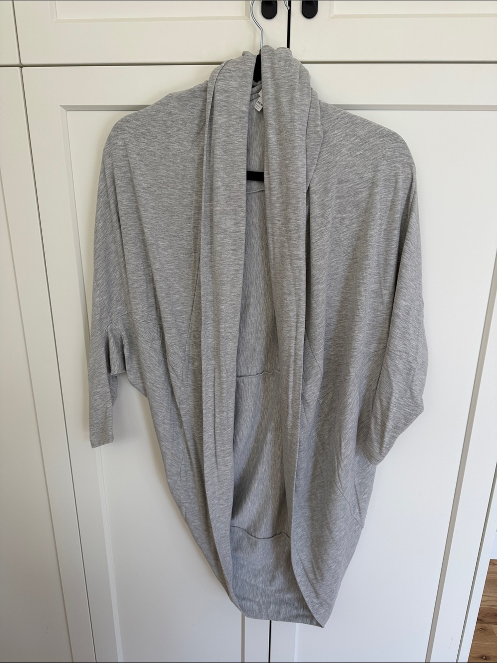 Babaton Light Gray Draped Open Cardigan